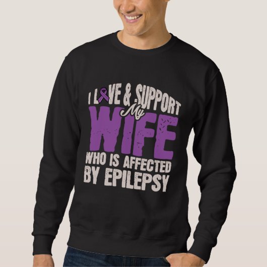 Epilepsy Awareness Support Wife スウェットシャツ (正面)