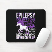 Epilepsy Awareness Unicorn Purple Ribbon Seizure D マウスパッド (マウス)