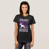 Epilepsy Awareness Unicorn Purple Ribbon Seizure D Tシャツ (正面フル)