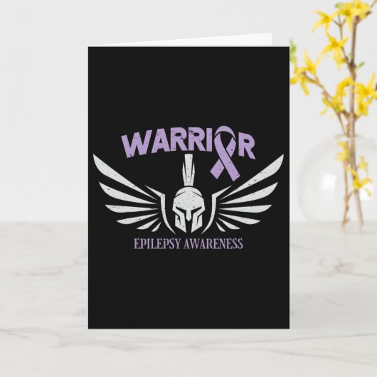 Epilepsy Awareness Warrior Ribbon カード (黄色い花)