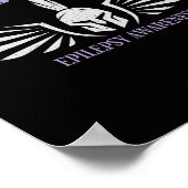 Epilepsy Awareness Warrior Ribbon  ポスター (角)