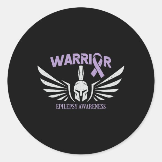 Epilepsy Awareness Warrior Ribbon  ラウンドシール (正面)