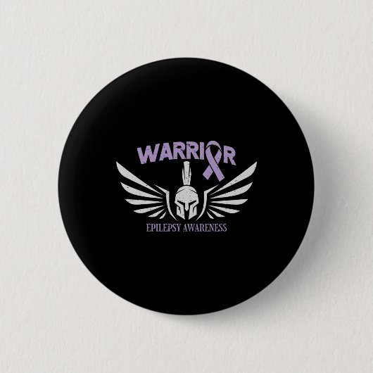 Epilepsy Awareness Warrior Ribbon  缶バッジ (正面)