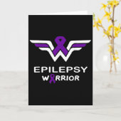 Epilepsy Awareness Warrior Support Survivor Purple カード (黄色い花)