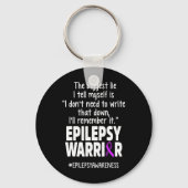 Epilepsy Awareness Write It Epileptic Warrior Surv キーホルダー (正面)
