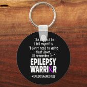 Epilepsy Awareness Write It Epileptic Warrior Surv キーホルダー (正面)