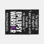 Epilepsy Awareness Write It Epileptic Warrior Surv フリースブランケット (正面(横))