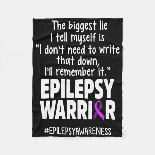 Epilepsy Awareness Write It Epileptic Warrior Surv フリースブランケット (正面)