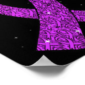 Epilepsy Christmas Hat Purple Awareness Ribbon Sei ポスター (角)