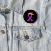 Epilepsy Christmas Hat Purple Awareness Ribbon Sei 缶バッジ (インサイチュ)