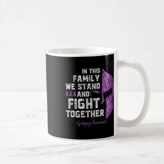 Epilepsy Family Support Awareness Spartan Warrior  コーヒーマグカップ (右)