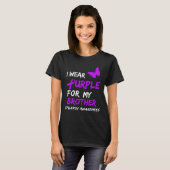 Epilepsy I Wear Purple For My Brother Ribbon  Tシャツ (正面フル)