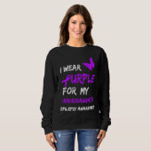 Epilepsy I Wear Purple For My Granddaughter Ribbon スウェットシャツ (正面フル)
