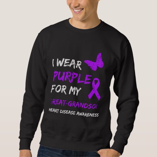Epilepsy I Wear Purple For My Great-Grandson Ribbo スウェットシャツ (正面)