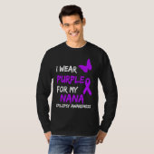 Epilepsy I Wear Purple For My Nana Ribbon Tシャツ (正面フル)