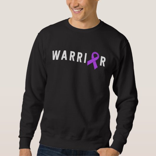 Epilepsy Warrior Men Dad Father Purple Ribbon Awar スウェットシャツ (正面)