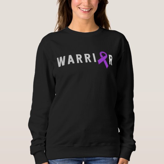 Epilepsy Warrior Men Dad Father Purple Ribbon Awar スウェットシャツ (正面)
