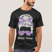 Epilepsy Warrior Messy Bun Epilepsy Awareness Mont Tシャツ (正面)