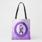 Epilepsy Warrior | Purple Awareness Ribbon トートバッグ (正面)