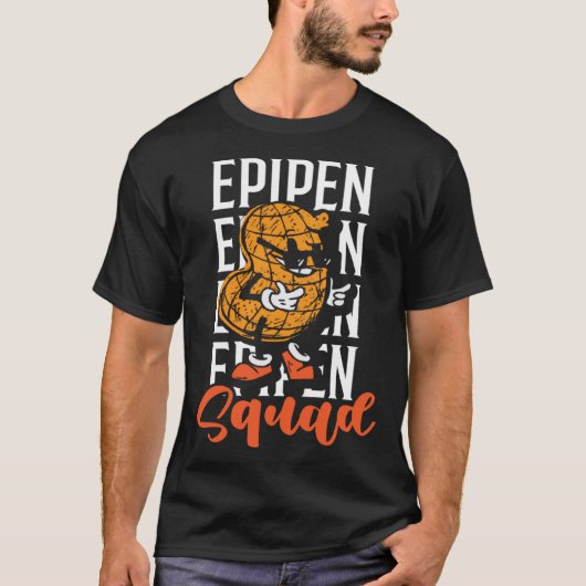 Epipen Squad Peanut Allergy Peanut Allergic Tシャツ (正面)
