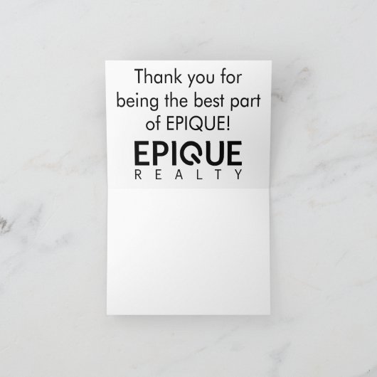 EPIQUE Realty サンクスカード サンキューカード (内部)