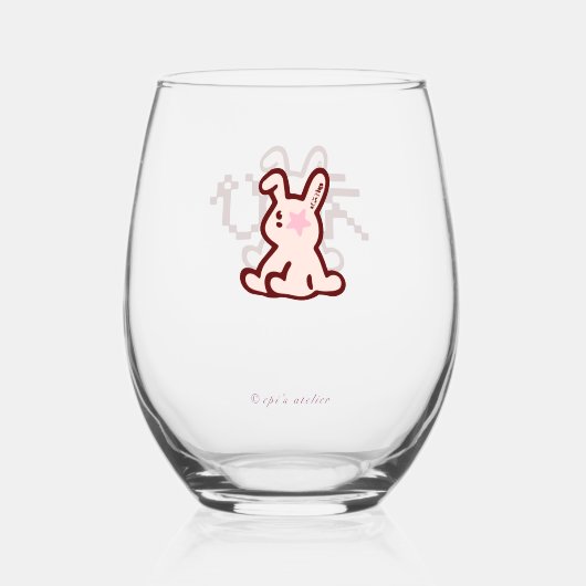 ©︎epi's atelier Logo Wine Glass ステムなしワイングラス (裏面)