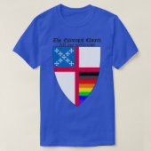Episcopal Church Shield with 8 Colours Rainbow Pri Tシャツ (デザイン正面)