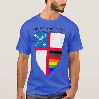 Episcopal Church Shield with 8 Colours Rainbow Pri Tシャツ