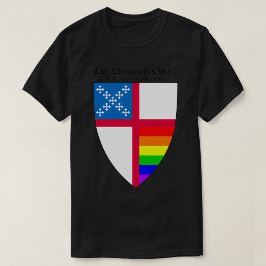 Episcopal Church Shield with Rainbow Pride Horizon Tシャツ (デザイン正面)