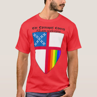 Episcopal Church Shield with Rainbow Pride Vertica Tシャツ