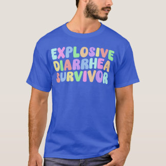 Eplosive Diarrhea Survivor Retro Groovy Adult Humo Tシャツ