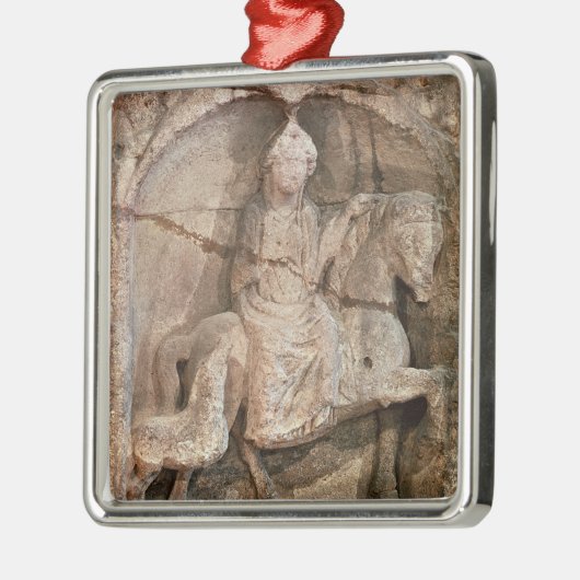EponaのGaulish女神を表すレリーフ、浮き彫り メタルオーナメント (左)