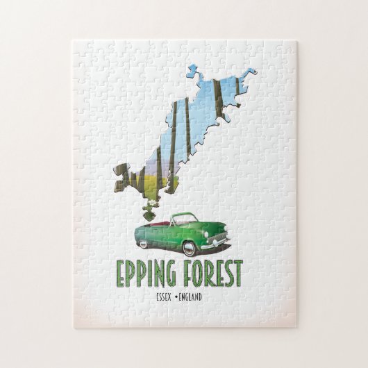 Epping Forest Essex Englandの地図 ジグソーパズル (縦)