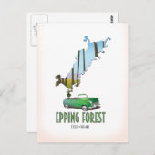 Epping Forest Essex Englandの地図 ポストカード (正面/裏面)