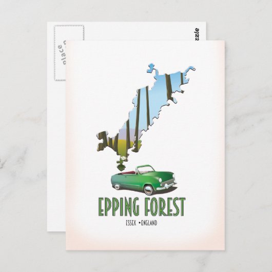 Epping Forest Essex Englandの地図 ポストカード (正面/裏面)