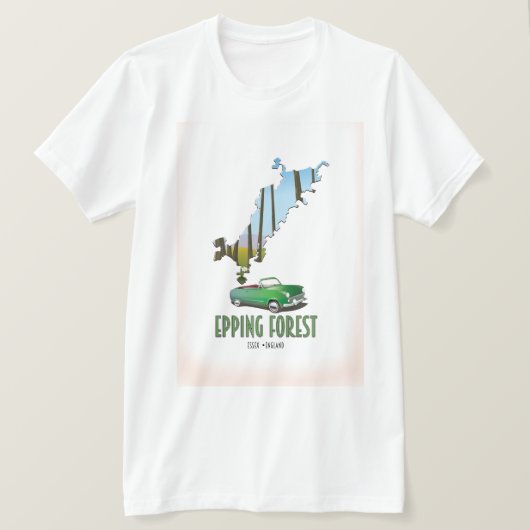 Epping Forest Essex Englandの地図 Tシャツ (デザイン正面)