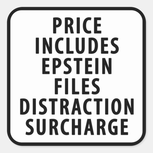 Epstein File Distraction Surcharge スクエアシール (正面)