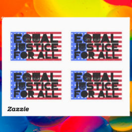 Equal Justice For All - American Flagスタンプ 長方形シール