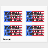Equal Justice For All - American Flagスタンプ 長方形シール (シート)