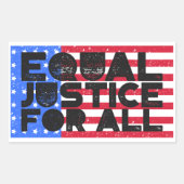 Equal Justice For All - American Flagスタンプ 長方形シール (正面)