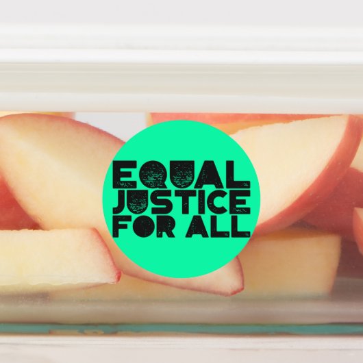 Equal Justice For All - Round はっきりした Message Stick ラベル (貼付)