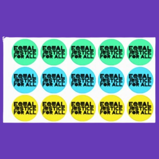 Equal Justice For All - Round はっきりした Message Stick ラベル