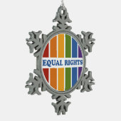 Equal Rightsオーナメント スノーフレークピューターオーナメント (左)