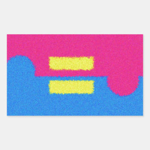 Equal Rightsロゴ、印象派のスタイルシール 長方形シール