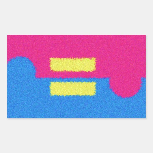 Equal Rightsロゴ、印象派のスタイルシール 長方形シール (正面)