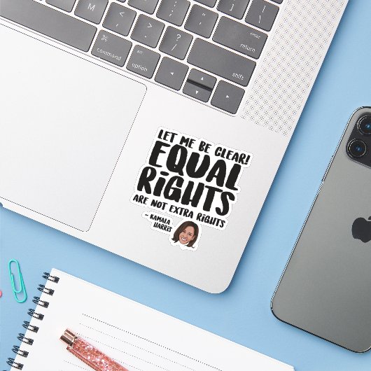 Equal Rights are Extra Rights - Kamala Harris シール (ノートパソコンとiPhone)