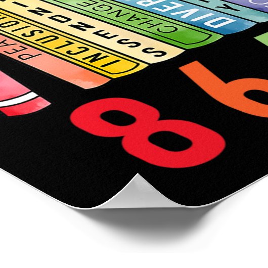 Equal Rights Bookフラワーアンチトランプフェミニスト女性 ポスター (角)