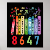 Equal Rights Bookフラワーアンチトランプフェミニスト女性 ポスター (正面)