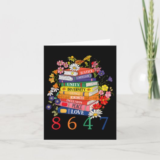 Equal Rights Book Flower 8647女性権利フェミニス カード (正面)