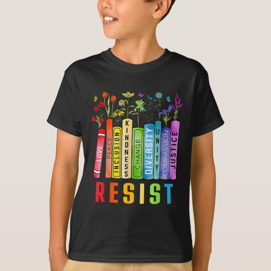 Equal Rights Book Flower Trump Women Rights Femini Tシャツ (正面)